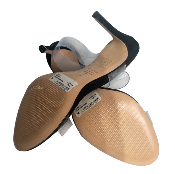 Schutz Ariella Clear Strap Slide Sandals Black 7 - Picture 6 of 6